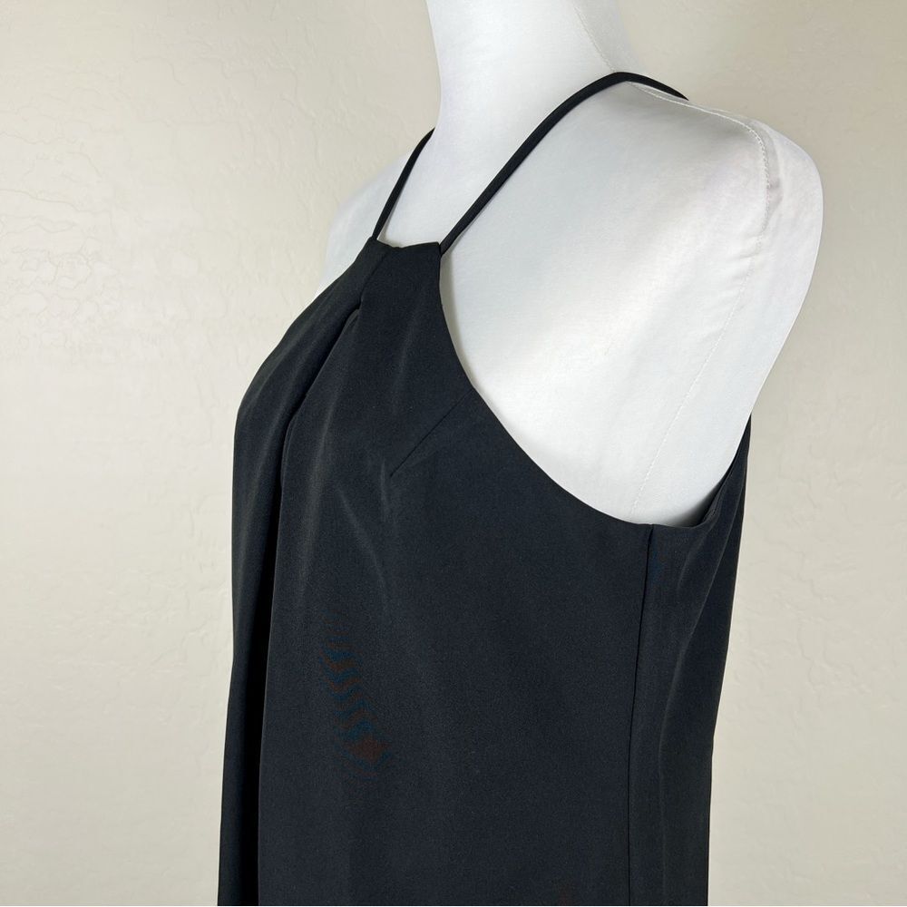 Trina Turk Halter Keyhole Cocktail Party Dress Pleated Shift LBD Black 4 NWT - Picture 9 of 15